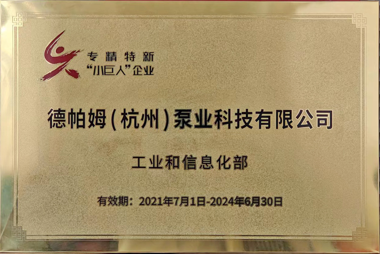 國家級重點小巨人企業(yè)，杭州共5家，錢塘區(qū)僅德帕姆1家！